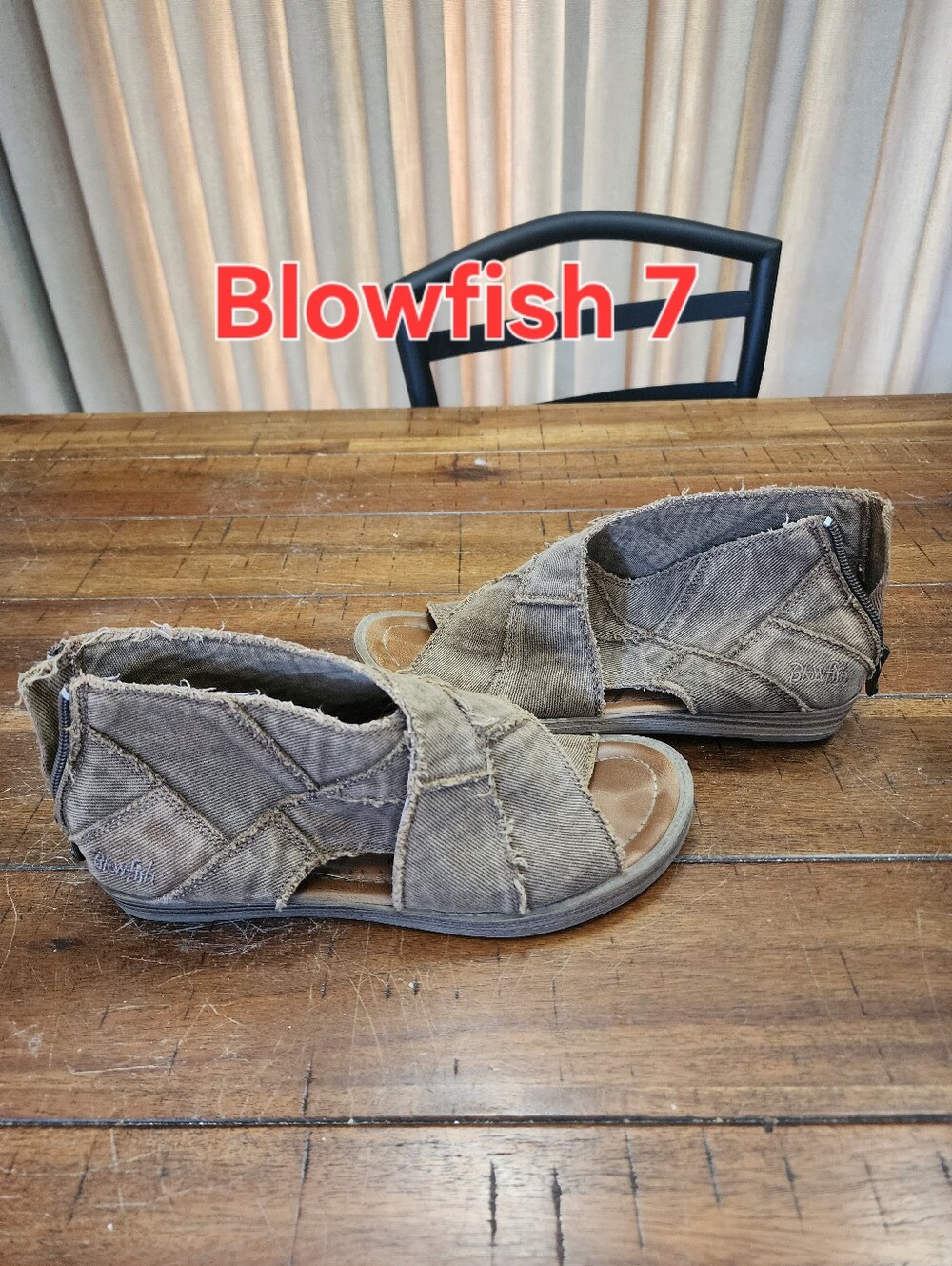 Blowfish Taupe Canvas Crisscross Zip Sandals